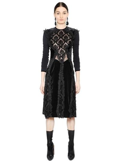 Givenchy Ruffled Devore Chiffon & Jersey Dress