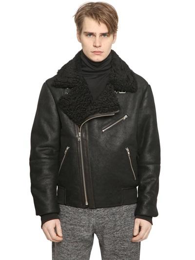 Mcq Alexander Mcqueen Suede & Shearling Aviator Jacket