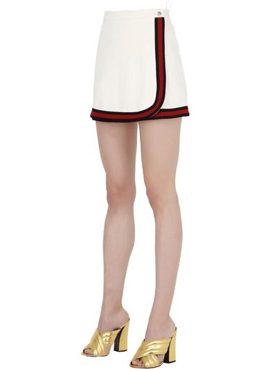 Gucci Techno Gabardine & Felted Jersey Skirt