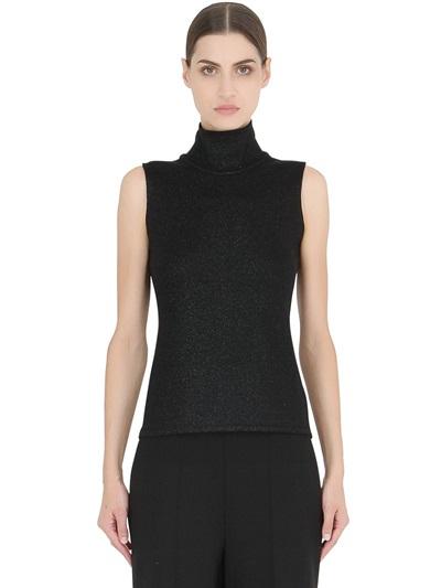 Calvin Klein Collection Lurex & Wool Blend Turtleneck Sweater