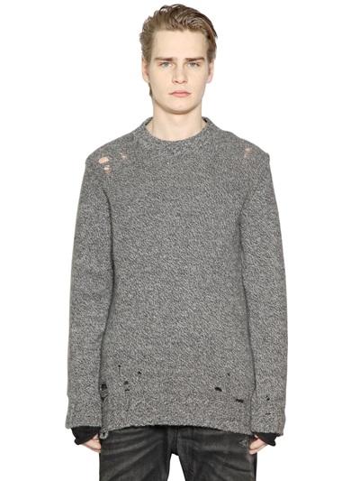 Diesel Destroyed Wool Blend Sweater
