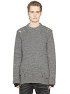 Diesel Destroyed Wool Blend Sweater