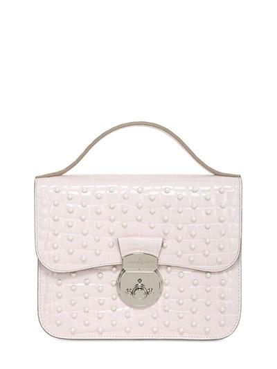 Azzurra Gronchi Erminia Croc Embossed Leather Bag