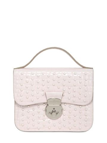 Azzurra Gronchi Erminia Croc Embossed Leather Bag