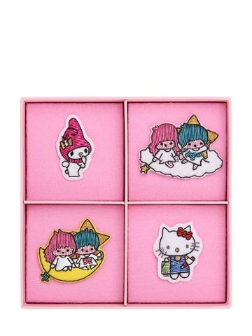 Olympia Le-tan Set Of 4 Hand Embroidered Sanrio Pins