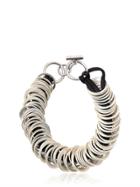 Ann Demeulemeester Silver Colored Rings Silk Satin Bracelet