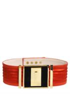 Balmain High Waist Pleated Satin Belt