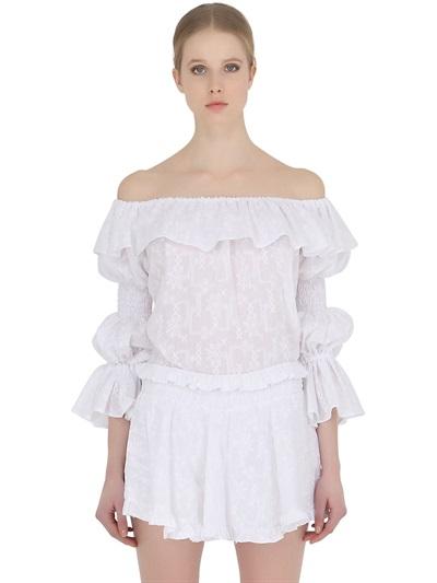 Cc By Camilla Cappelli Embroidered Cotton Mousseline Top