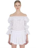 Cc By Camilla Cappelli Embroidered Cotton Mousseline Top