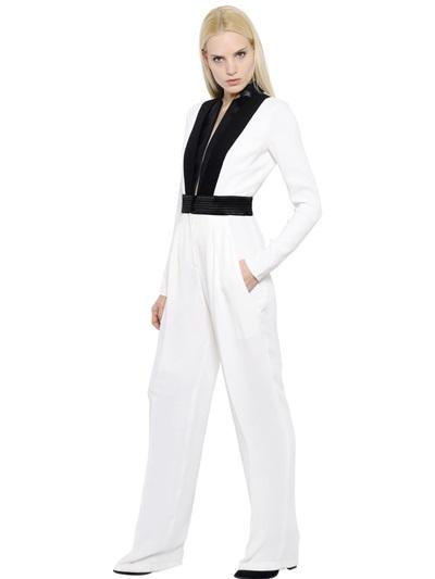 Emanuel Ungaro Satin Lapels Silk Cady Jumpsuit