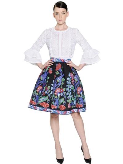 Andrew Gn Ruffled Cotton Lace & Organza Shirt