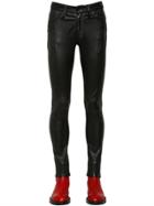 Ann Demeulemeester 15cm Stretch Nappa Leather Biker Jeans
