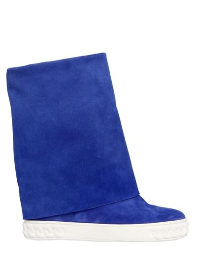 Casadei 90mm Suede Wedged Boots