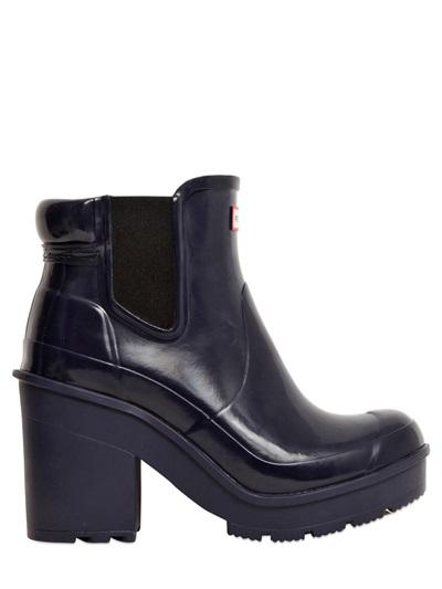Hunter 90mm Block Heel Chelsea Gloss Boots