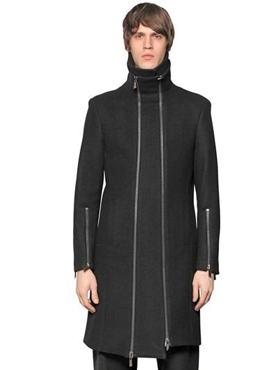 D.gnak Double Zip Wool Blend Coat