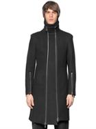 D.gnak Double Zip Wool Blend Coat