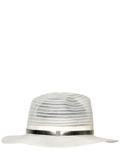 Giorgio Armani Crinoline Fedora Hat W/ Metallic Details