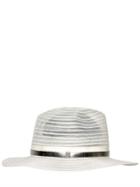 Giorgio Armani Crinoline Fedora Hat W/ Metallic Details