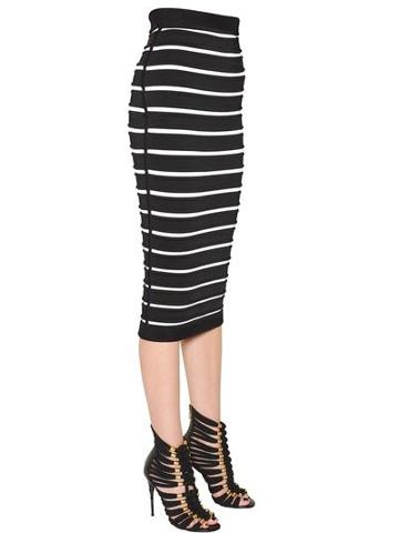 Balmain - Stretch Viscose Knit Skirt