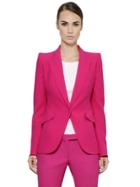 Alexander Mcqueen One Button Viscose Blend Crepe Jacket