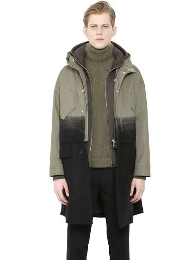 Neil Barrett Cotton & Wool Parka With Sweatshirt