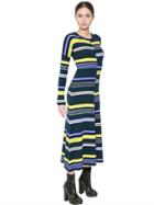 Kenzo Striped Wool Rib Knit Dress