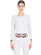 Moschino Underwear Cropped Ribbed Cotton T-shirt