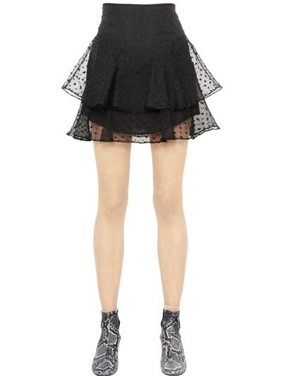 Isabel Marant Layered Embroidered Organza Skirt