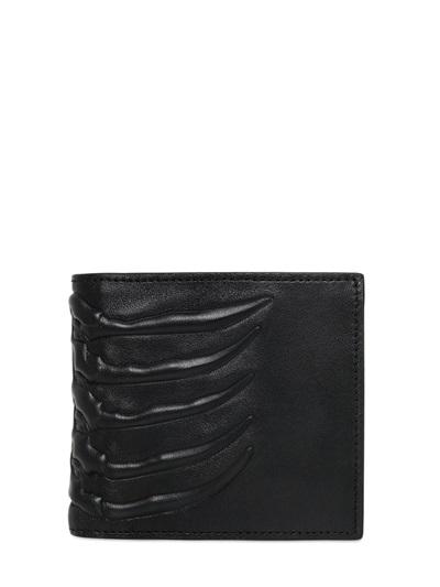 Alexander Mcqueen Rib Cage Leather Wallet With Coin Pocket