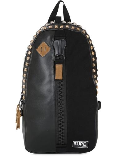 Supe Design Camo Printed Faux Leather Day Backpack