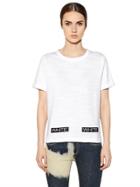 Off White Printed Cotton Jersey T-shirt