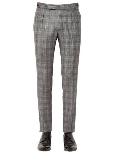 Tagliatore 17cm Virgin Wool Prince Of Wales Pants