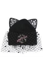 Silver Spoon Attire Killer Pussy Lace Ears & Veil Beanie Hat