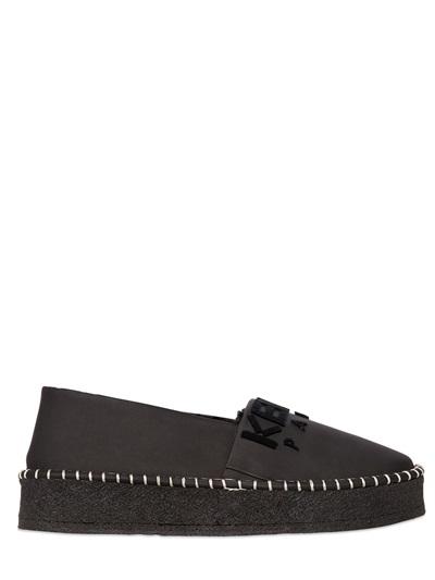 Kenzo 30mm Rubberized Leather Espadrilles
