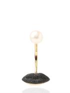 Delfina Delettrez Glittered Lips & Pearl Mono Earring