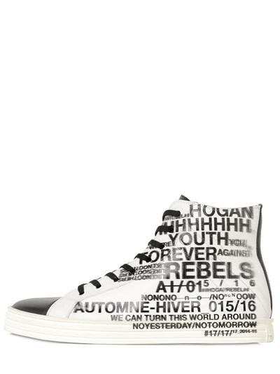 Hogan Rebel Limit. Ed Print Leather High Top Sneakers