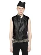 Haider Ackermann Velvet & Leather Biker Vest