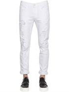 Dirk Bikkembergs 18cm Slim Destroyed Stretch Denim Jeans