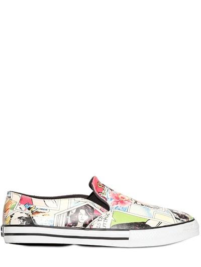 Black Dioniso Bizzare Vintage Printed Slip-on Sneakers