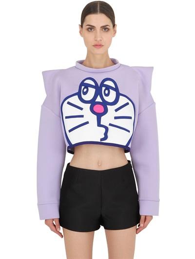 Yang Du Cat Patchwork Neoprene Sweatshirt