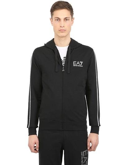 Ea7 Emporio Armani Zip Up Cotton Sweatshirt