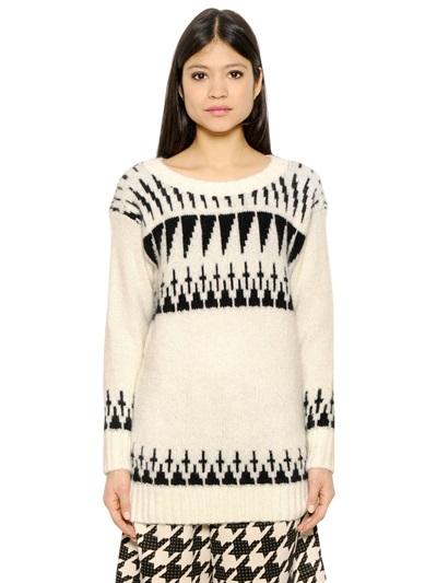 Essentiel Mohair & Wool Blend Jacquard Sweater