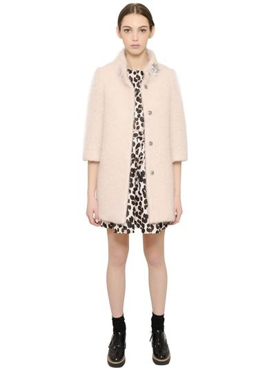 Blugirl Embellished Mohair & Wool Plush Coat