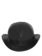 Ktz Faux Leather Bowler Hat