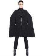 Alexander Mcqueen Quilted Rose Knit Cape