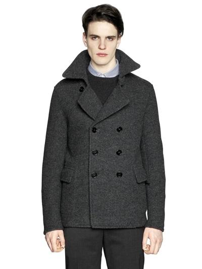 Z Zegna Boiled Wool Jersey Peacoat