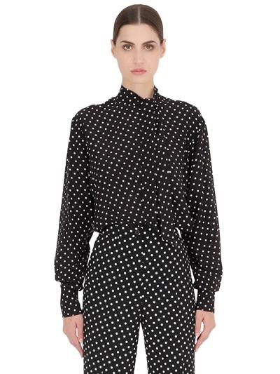 Bottega Veneta Polka Dot Silk Crepe De Chine Shirt