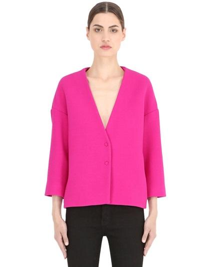 Annie P Wool Crepe Cocoon Jacket