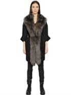 Ava Adore Boiled Wool & Murmasky Fur Coat