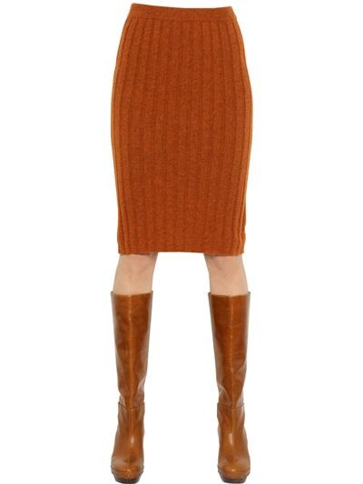 Designers Remix Isola Wool Blend Rib Knit Skirt